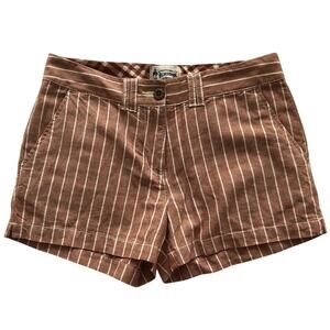 Red Pinstripe Shorts Olde School Brand Homespun Originals Rust White Size 0